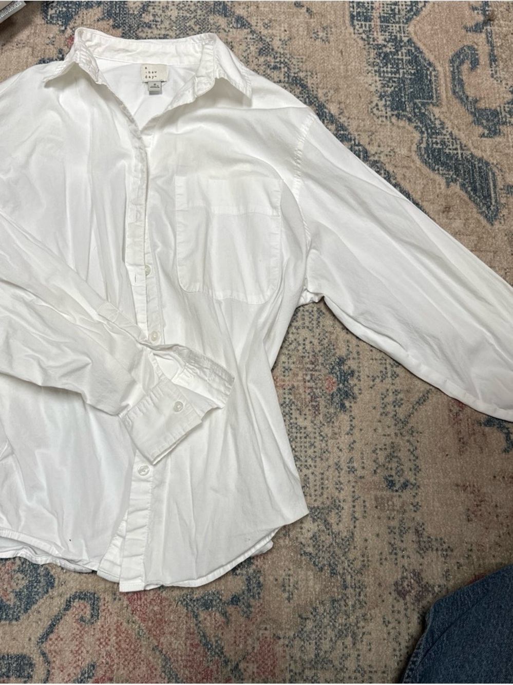 a new day White Button-Down Shirt with Chest Pocket